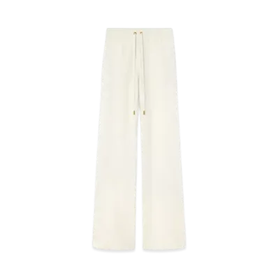 Versace Wool-Blend Flared Towel Pants "White"