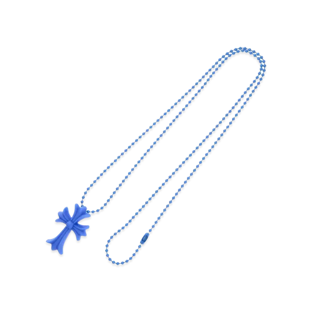 CHROME HEARTS クロムハーツシリコン クロス ネックレス ブルー クロムハーツ ラバー スモール CHクロス シリコンネックレス 