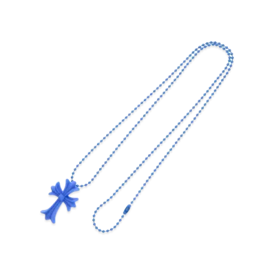 Chrome Hearts Rubber Small CH Cross Silicon Necklace "Blue"