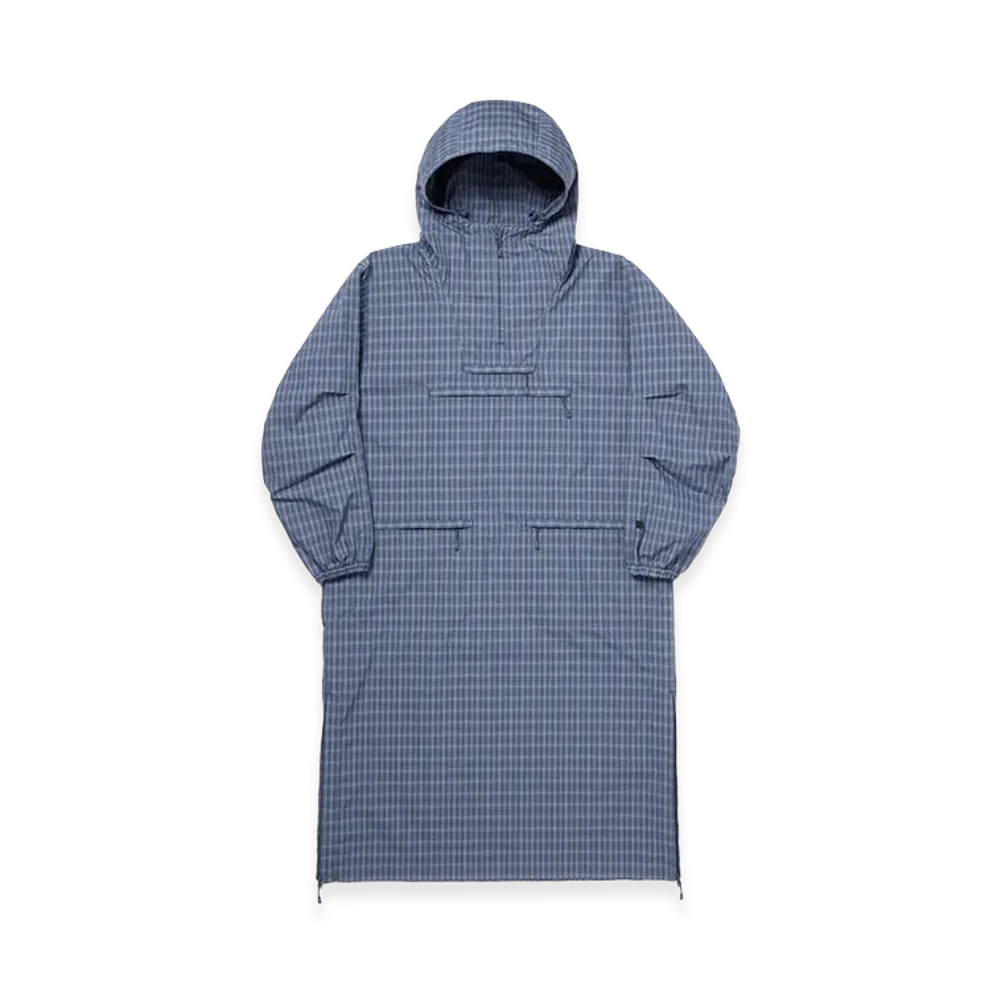 DAIWA PIER39 Women's Tech Anorak Dress Summer Plaid "Smoke Blue"