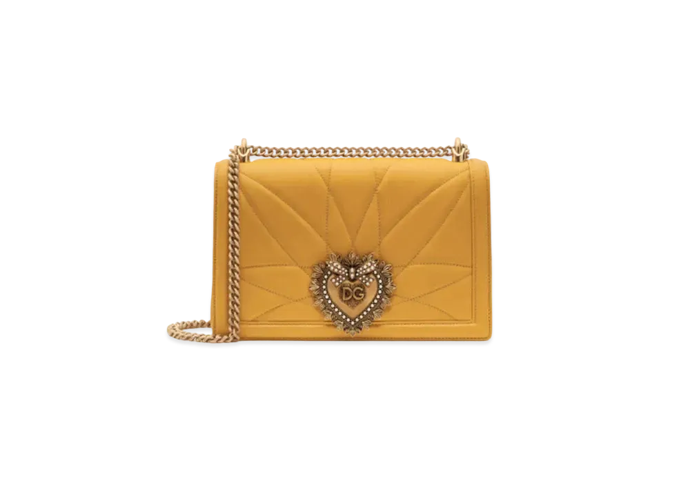Dolce&Gabbana Devotion Bag Big Size Matrasse Nappa Leather "Mustard"