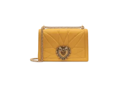 Dolce&Gabbana Devotion Bag Big Size Matrasse Nappa Leather "Mustard"