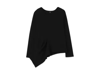 Yohji Yamamoto Y's SMOOTH FRONT DRAPE T "Black"