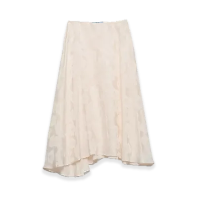 PRADA Floral Print Jacquard Skirt "Ivory"