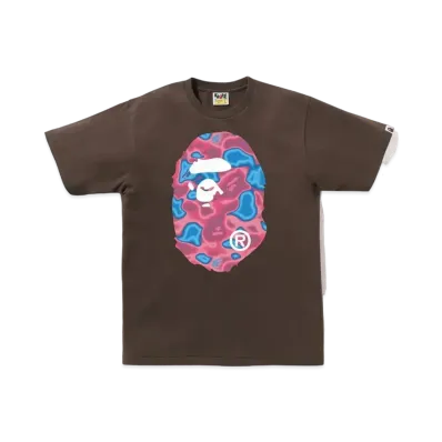 A BATHING APE Liquid Camo Big Ape Head Tee "Brown"
