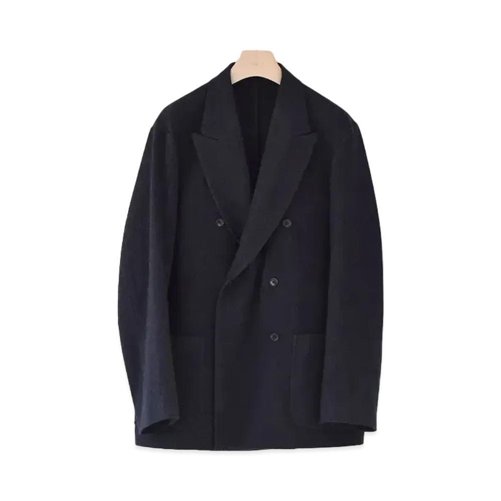 COMOLI Refined Wool Double Jacket "Navy"