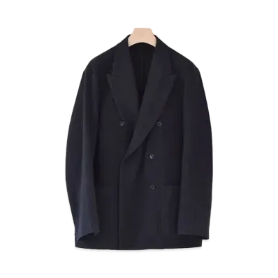 COMOLI Refined Wool Double Jacket "Navy"