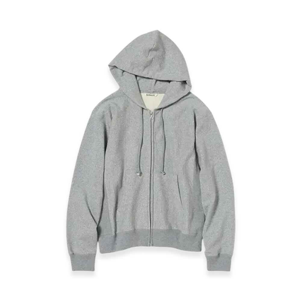 AURALEE Smooth Soft Bd Sweat Zip Parka "Grey"