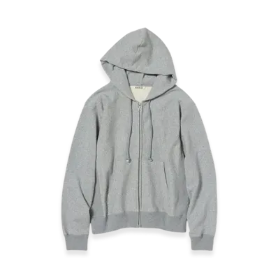 AURALEE Smooth Soft Bd Sweat Zip Parka "Grey"