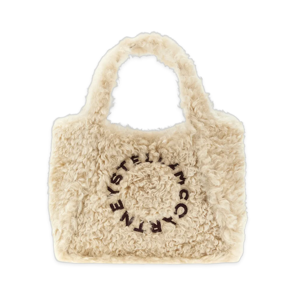STELLA McCARTNEY Women's Shearling Logo Shopping Bag "Beige"