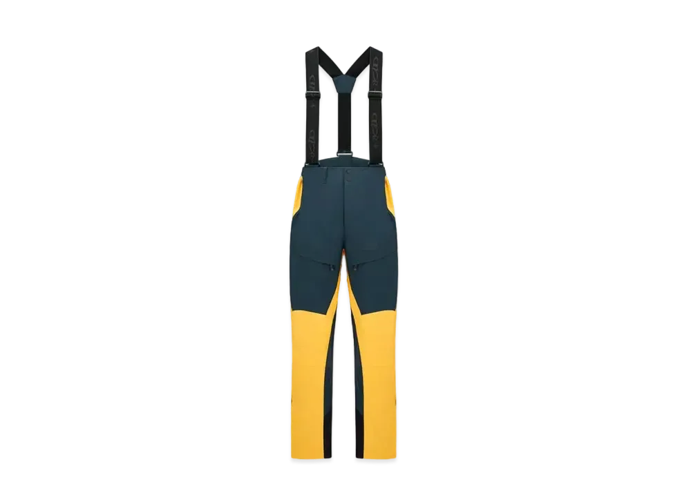Dior x Descente x LEWIS HAMILTON Ski Pants With Suspenders Technical Taffeta "Navy Blue/Yellow"