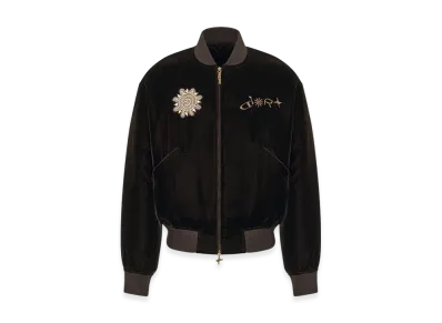 Dior x Lewis Hamilton Bomber Jacket in Technical Velvet "Brown"