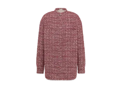 Dior x LEWIS HAMILTON Officer Collar Shirt Cotton and Wool Blend Tweed "Burgundy"