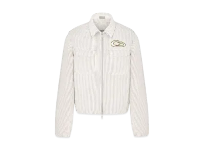 Dior x KAWS Zipped Blouson Jacket Cotton-Blend Corduroy "White/Pink/Yellow"