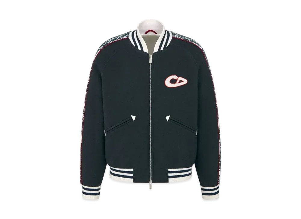 Dior x KAWS Varsity Jacket Virgin Wool Jersey "Blue"
