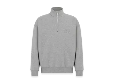 Dior CD Icon Half Zip Sweatshirt "Gray"