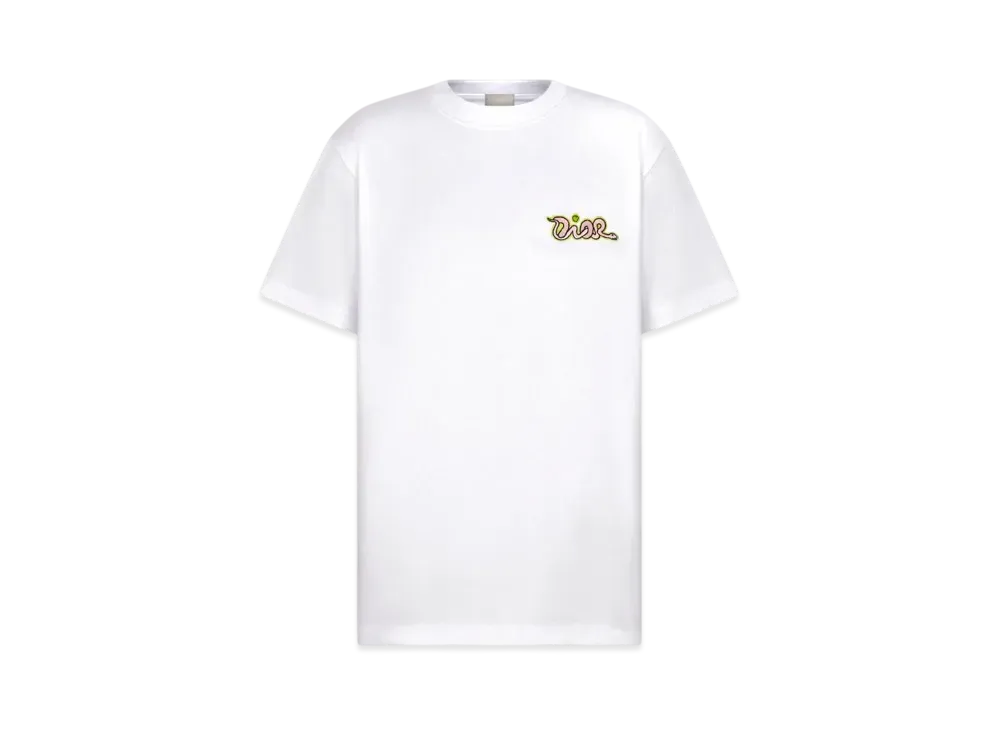 Dior x KAWS T-Shirt Relaxed Fit Cotton Jersey "White"