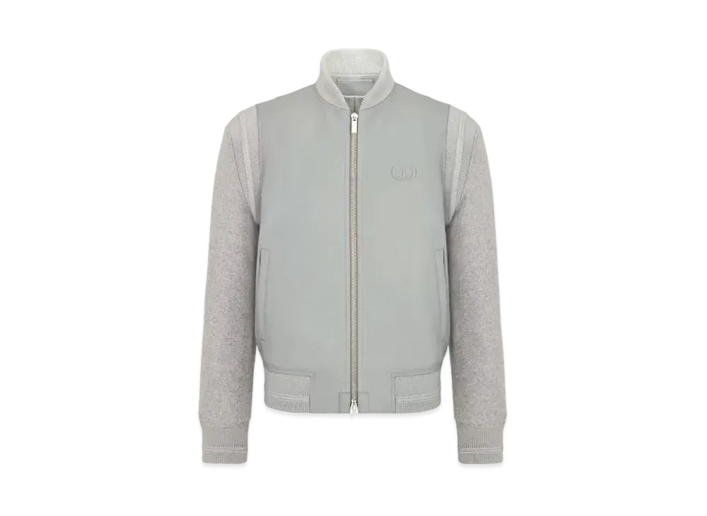 Dior Icon Varsity Jacket Cowhide Leather "Gray"