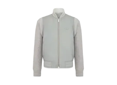 Dior Icon Varsity Jacket Cowhide Leather "Gray"