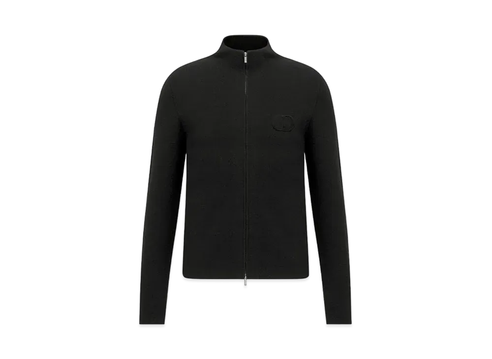 Dior CD Icon Zip Sweater Virgin Wool Punto Milano Knit "Black"
