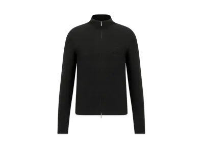 Dior CD Icon Zip Sweater Virgin Wool Punto Milano Knit "Black"