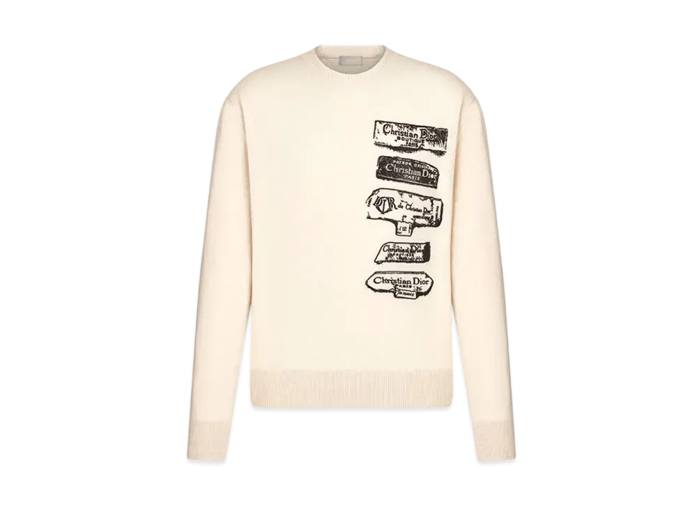 Dior Archives Labels Sweater Wool Jersey "White"