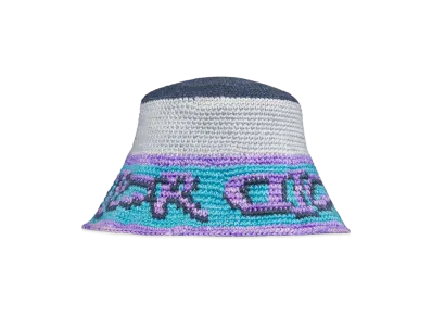 Dior x Lewis Hamilton Crochet Bucket Hat in Cotton & Technical Fabric "Multicolor"