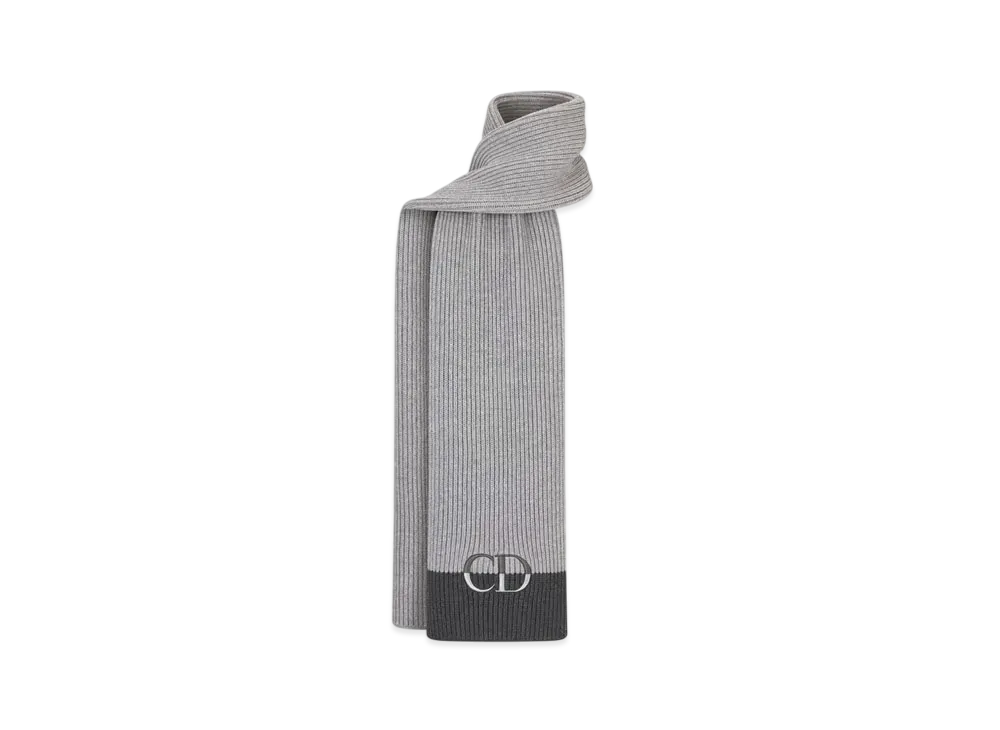 Dior CD Icon Scarf Virgin Wool Knit "Gray/Anthracite Gray"