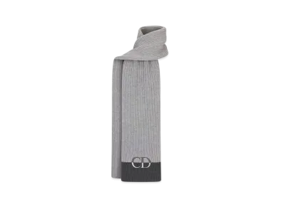 Dior CD Icon Scarf Virgin Wool Knit "Gray/Anthracite Gray"