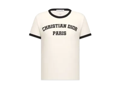 Dior T-Shirt Cotton and Linen Jersey "White/Black"