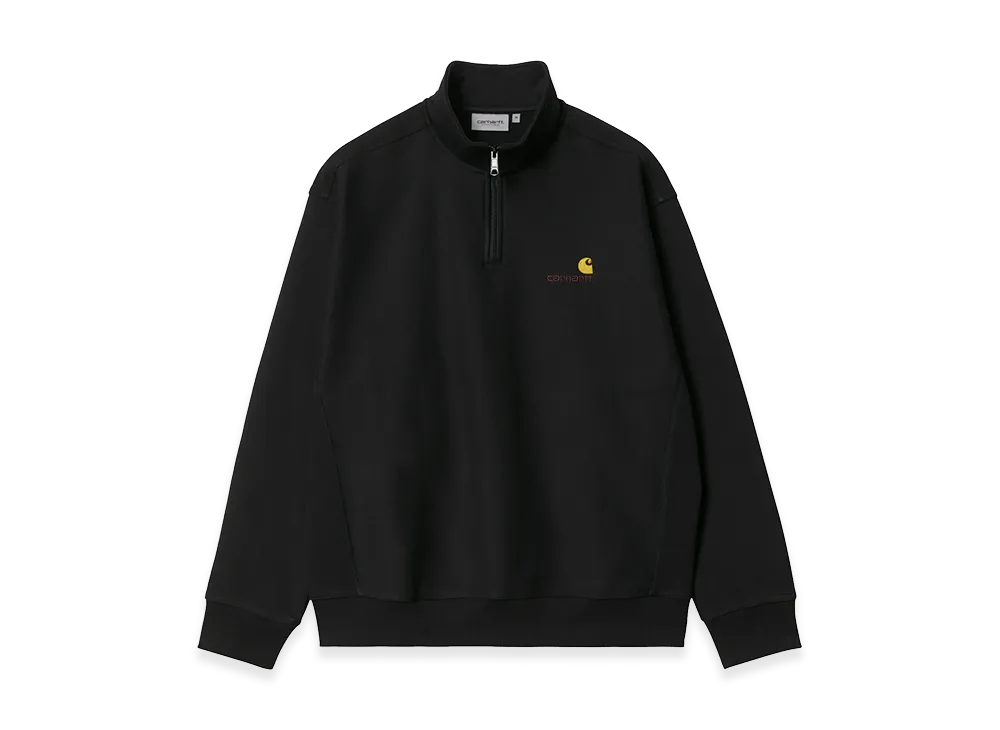 Carhartt WIP Half Zip American Script Sweat "Black"