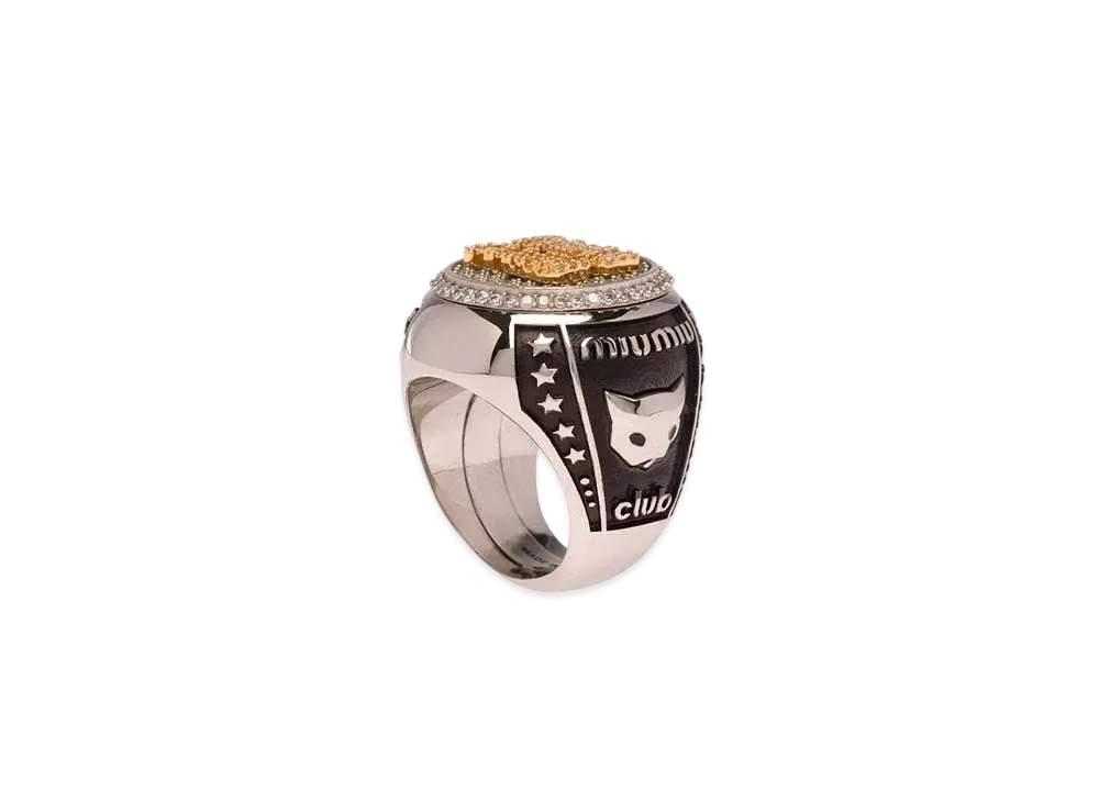 MIU MIU Miu Pave Bandling "Dark Gray/Gold"