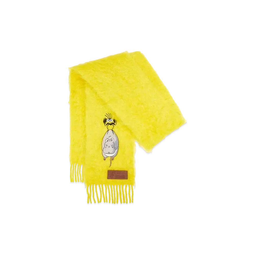 LOEWE x Spirited Away Bo Mouse Yu-bird Scarf In Wool and Mohair "Yellow"