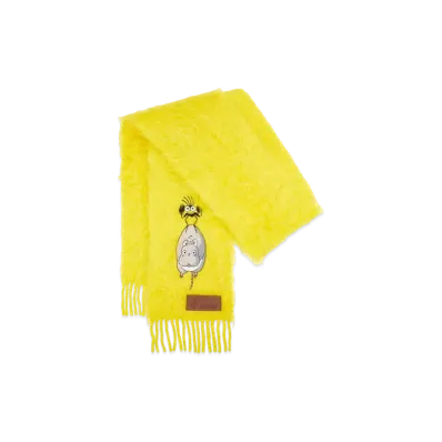 LOEWE x Spirited Away Bo Mouse Yu-bird Scarf In Wool and Mohair "Yellow"
