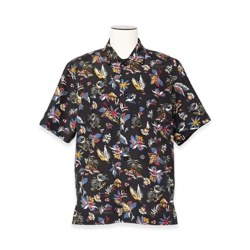 sacai Car Race / Tropical Print Shirt "Black"