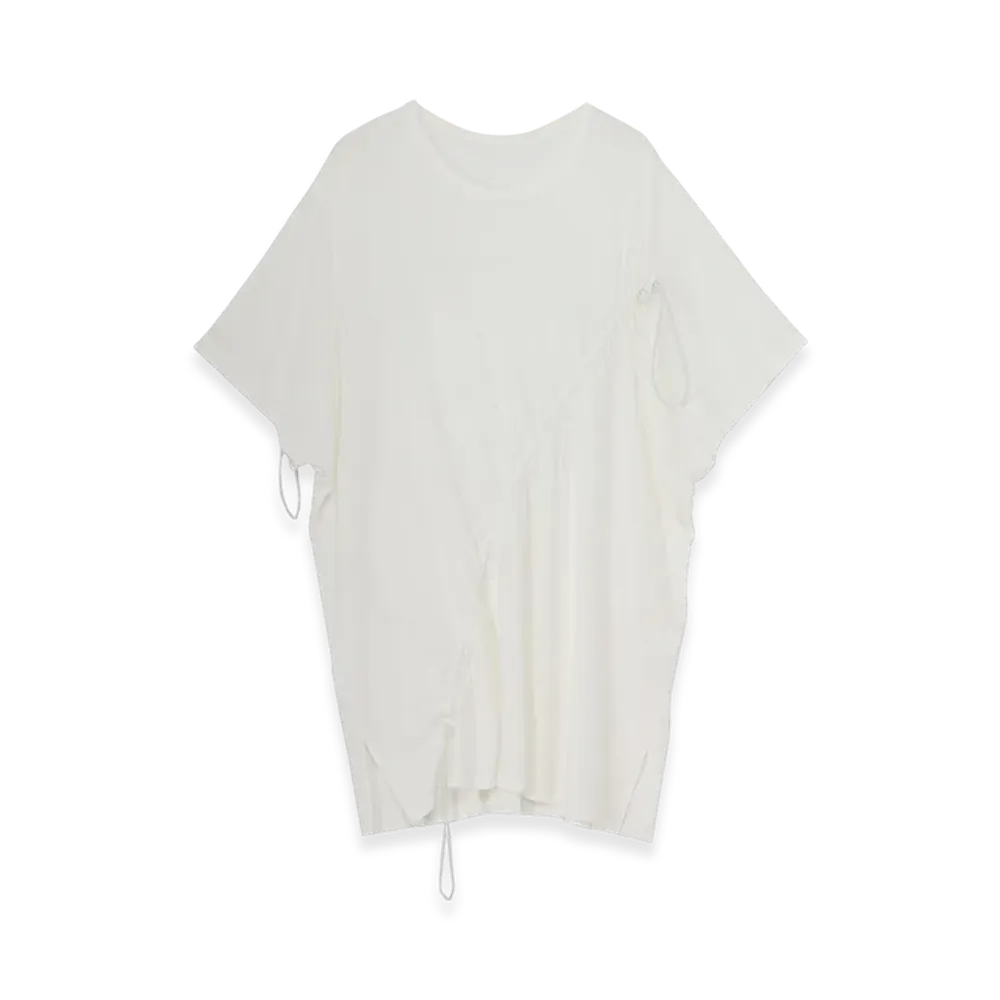Ground Y C/Mo Jersey Drawcord French Sleeve T-Shirt "White"