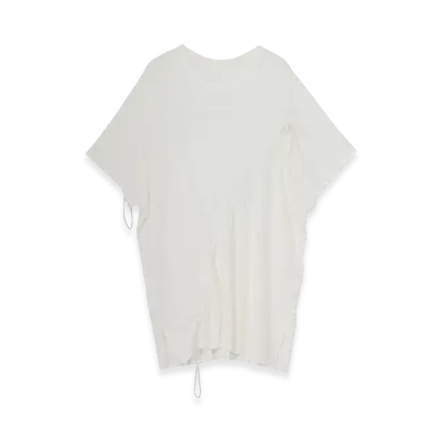 Ground Y C/Mo Jersey Drawcord French Sleeve T-Shirt "White"
