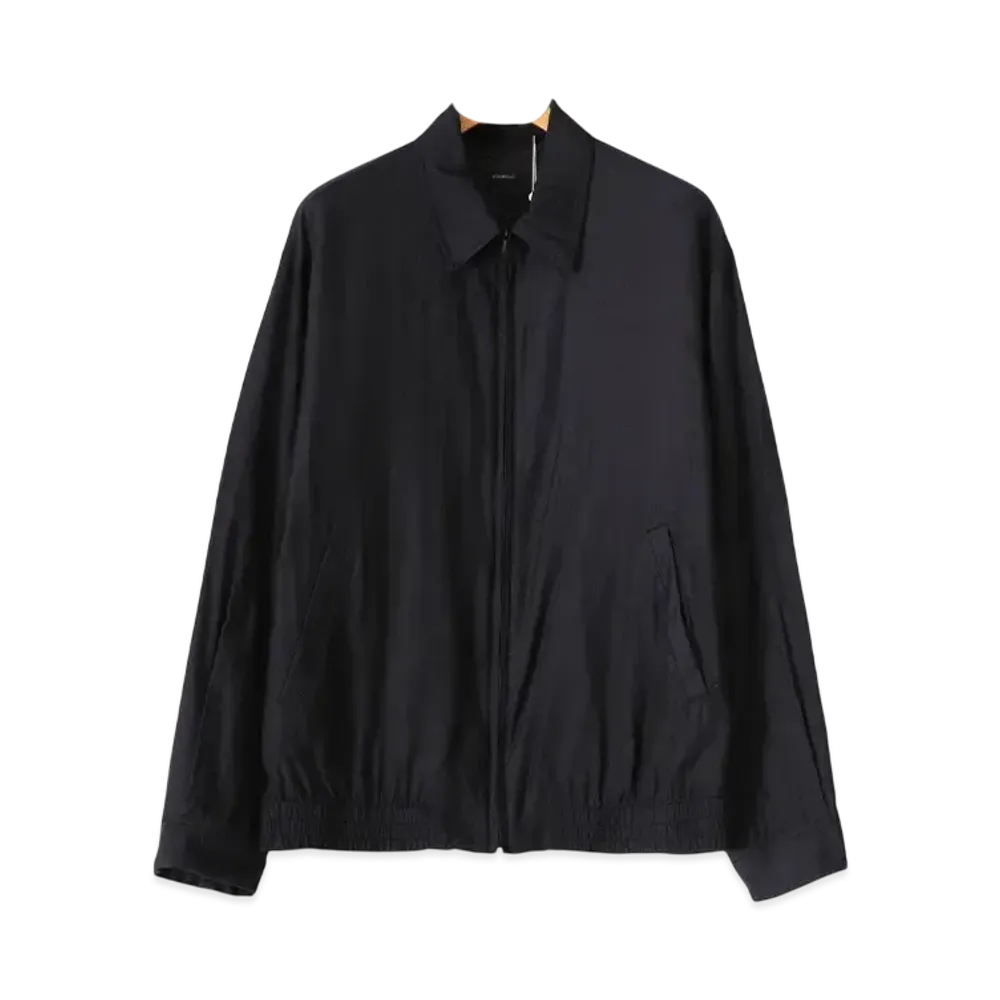 COMOLI Wool Silk Swing Top "Navy"