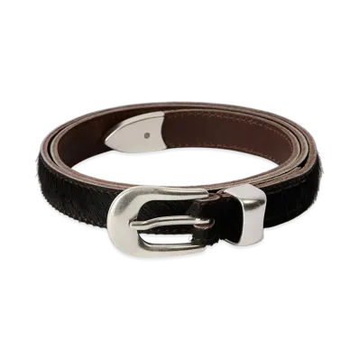 OUR LEGACY 2cm Belt "Chocolate Hair On Hide"