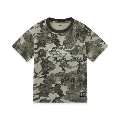 X-Girl Faded Cursive Script Logo Camo S/S Tee "Camo"