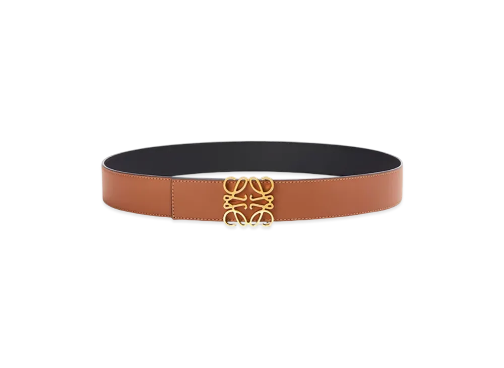 LOEWE Reversible Anagram Belt "Tan/Black/Gold"