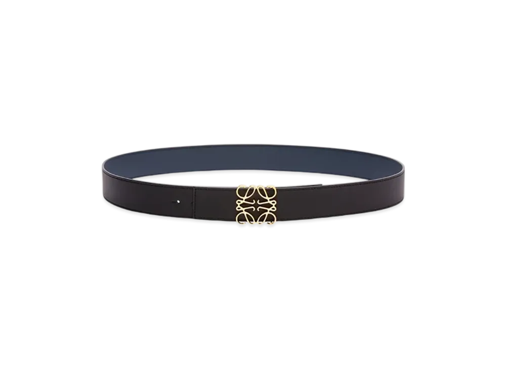LOEWE Reversible Anagram Belt "Black/Ocean/Gold"