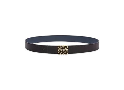 LOEWE Reversible Anagram Belt "Black/Ocean/Gold"