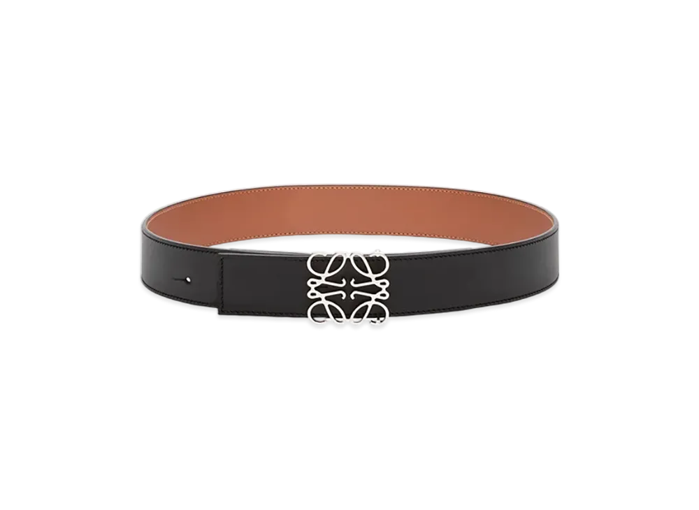 ロエベ リバーシブル アナグラムベルト "ブラック/タン/パラジウム" 51501010-1555