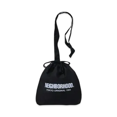 NEIGHBORHOOD Logo Drawstring Shoulder Bag "Black"