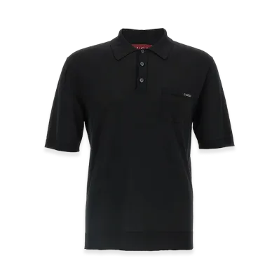 GUCCI 'Intarsio Gucci' Polo Shirt "Black"