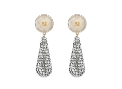 GUCCI Crystal Inlaid Pendant Earrings "Crystal"