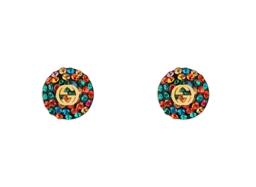 GUCCI Crystal Interlocking G Earrings