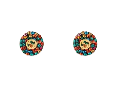 GUCCI Crystal Interlocking G Earrings