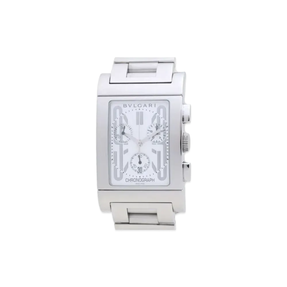 BVLGARI Lettangolo Chronograph "White/Stainless Steel/Silver"